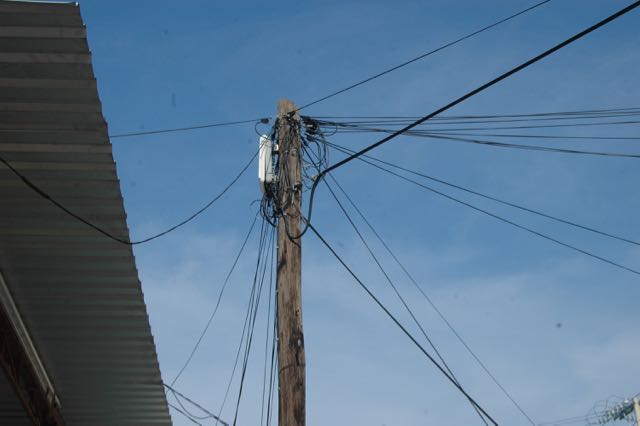 Telephone lines, Av. Hidalgo, Centro<br />Photo: Costa Hadjiandreau