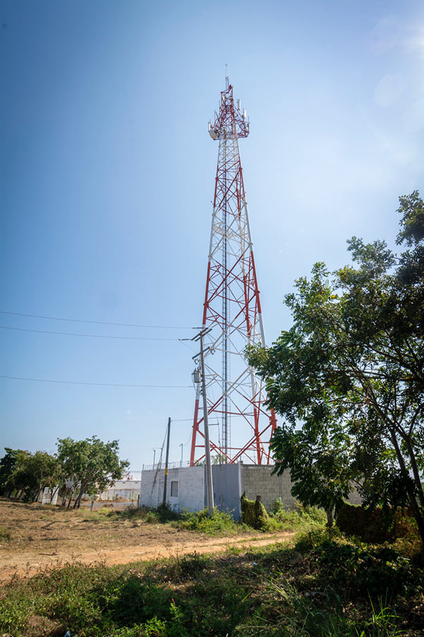 Telcel tower with Telmex fiber optic connection.